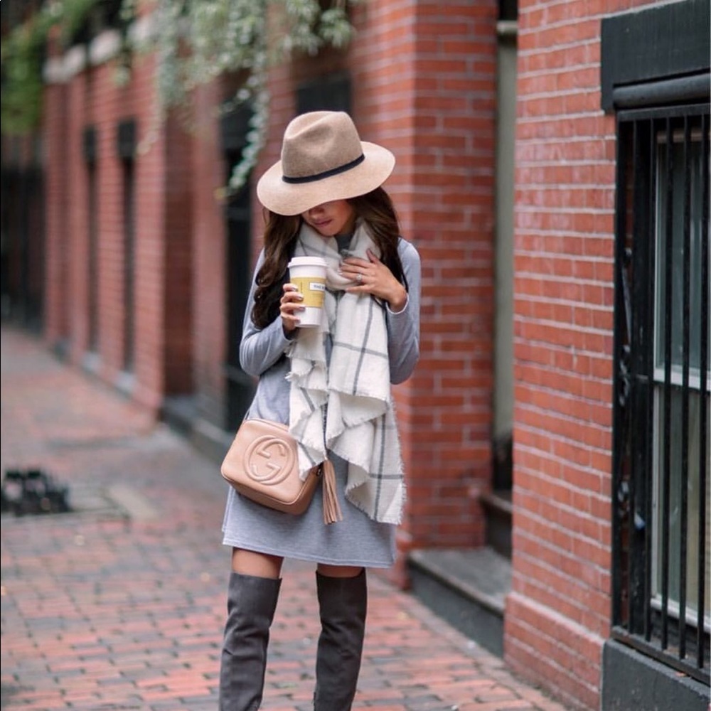 Grey Dress and Matching Scarf for Fall